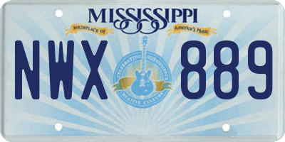 MS license plate NWX889