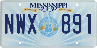 MS license plate NWX891