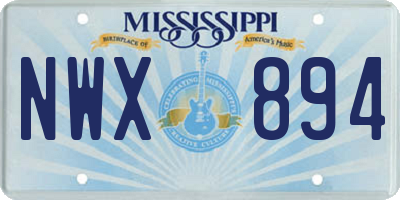 MS license plate NWX894