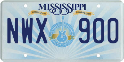 MS license plate NWX900