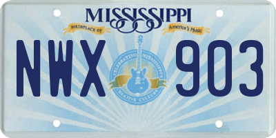 MS license plate NWX903