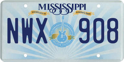 MS license plate NWX908
