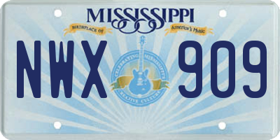 MS license plate NWX909