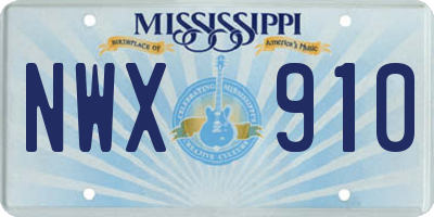 MS license plate NWX910