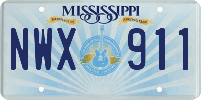 MS license plate NWX911