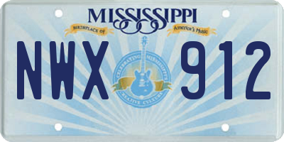 MS license plate NWX912