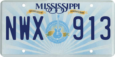 MS license plate NWX913