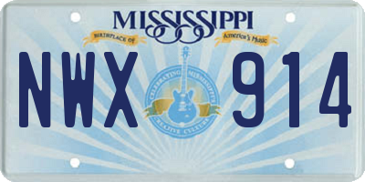 MS license plate NWX914