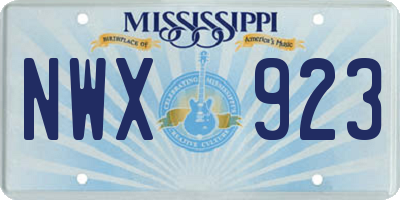 MS license plate NWX923