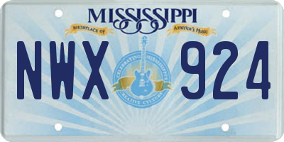 MS license plate NWX924