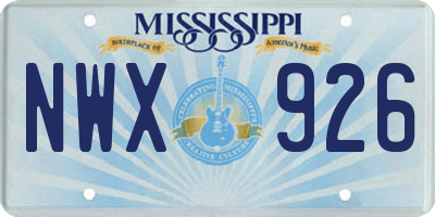 MS license plate NWX926