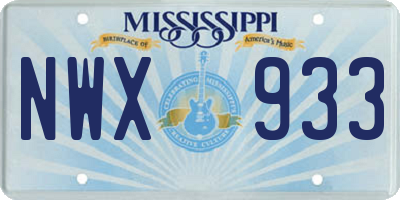 MS license plate NWX933