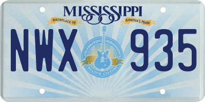 MS license plate NWX935