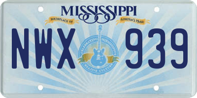 MS license plate NWX939