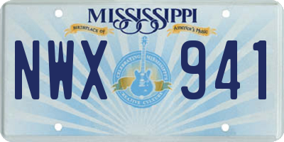 MS license plate NWX941