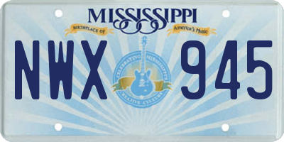 MS license plate NWX945