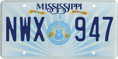 MS license plate NWX947