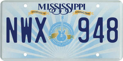 MS license plate NWX948