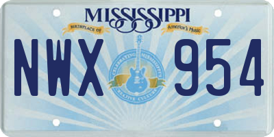 MS license plate NWX954