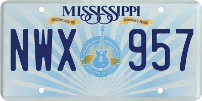 MS license plate NWX957