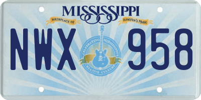 MS license plate NWX958