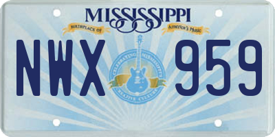MS license plate NWX959