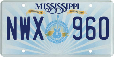 MS license plate NWX960