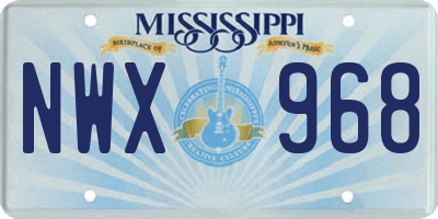 MS license plate NWX968