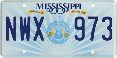 MS license plate NWX973