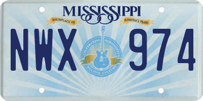 MS license plate NWX974