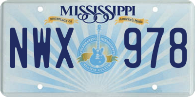 MS license plate NWX978