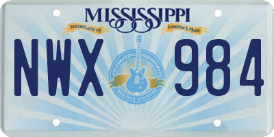 MS license plate NWX984