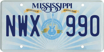 MS license plate NWX990