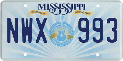 MS license plate NWX993