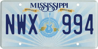 MS license plate NWX994