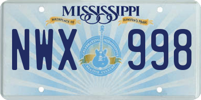 MS license plate NWX998