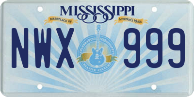 MS license plate NWX999