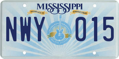 MS license plate NWY015