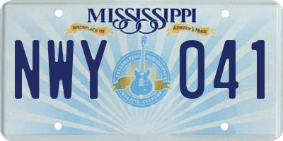 MS license plate NWY041