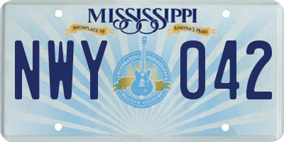 MS license plate NWY042