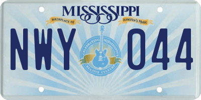 MS license plate NWY044