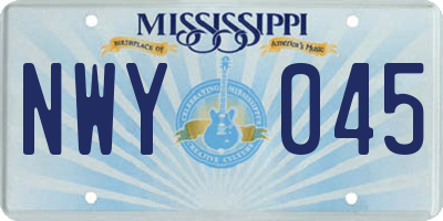 MS license plate NWY045
