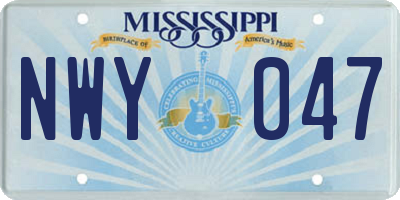 MS license plate NWY047