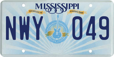 MS license plate NWY049