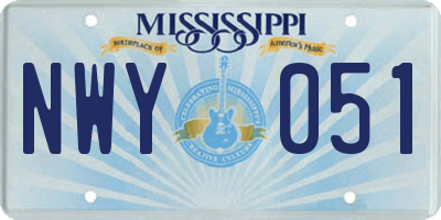 MS license plate NWY051