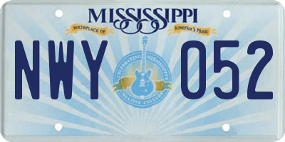 MS license plate NWY052