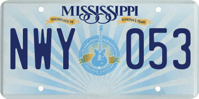 MS license plate NWY053