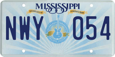 MS license plate NWY054