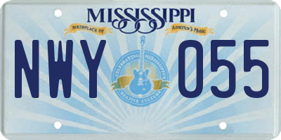 MS license plate NWY055