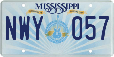 MS license plate NWY057